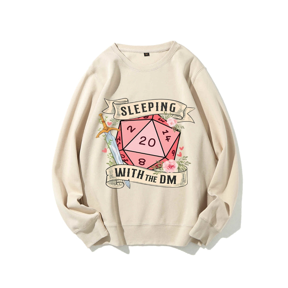 Casual Crewneck Sweatshirt Sleeping With The Dm