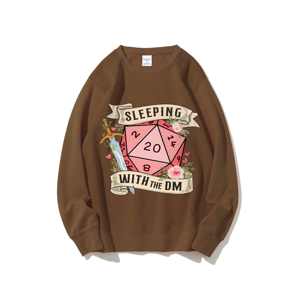 Casual Crewneck Sweatshirt Sleeping With The Dm