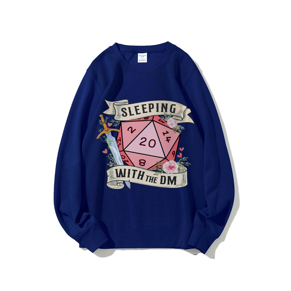Casual Crewneck Sweatshirt Sleeping With The Dm