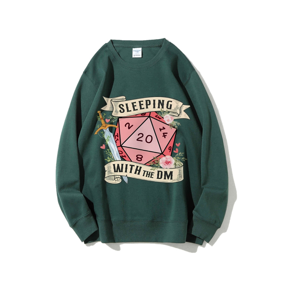 Casual Crewneck Sweatshirt Sleeping With The Dm