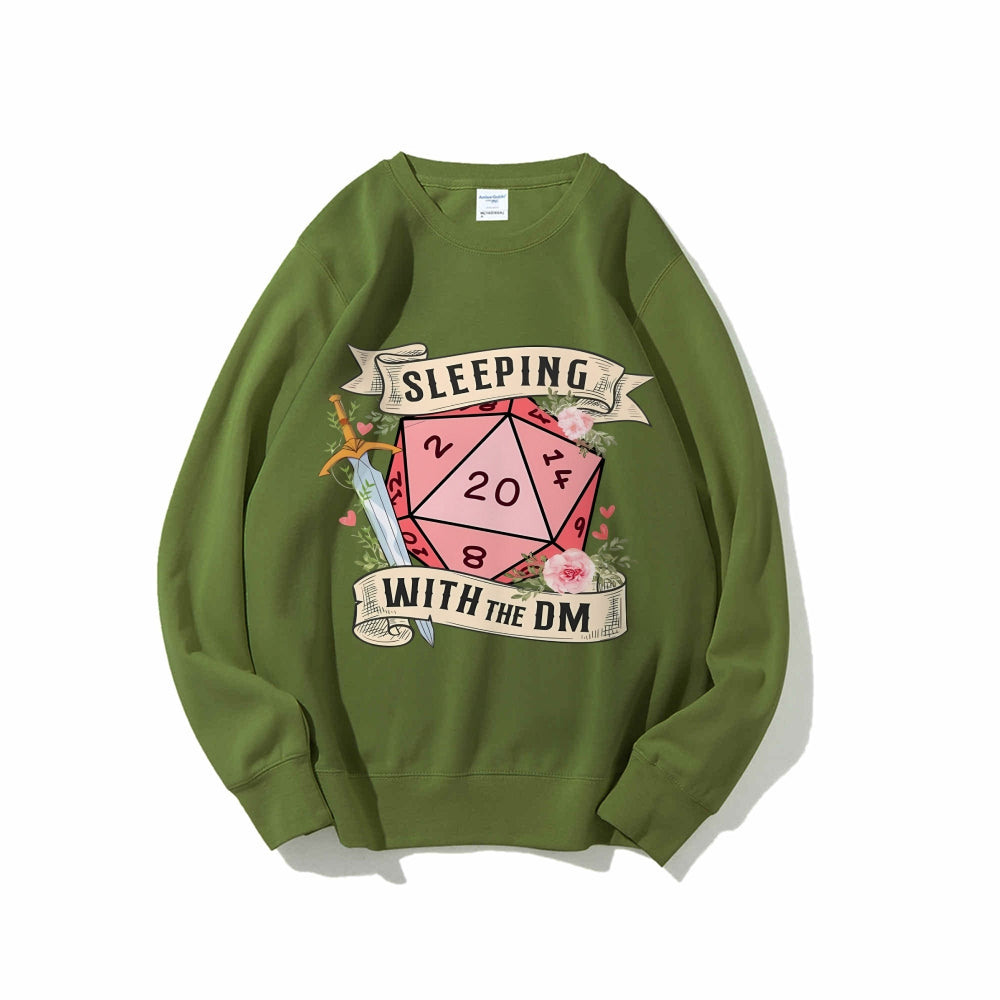 Casual Crewneck Sweatshirt Sleeping With The Dm