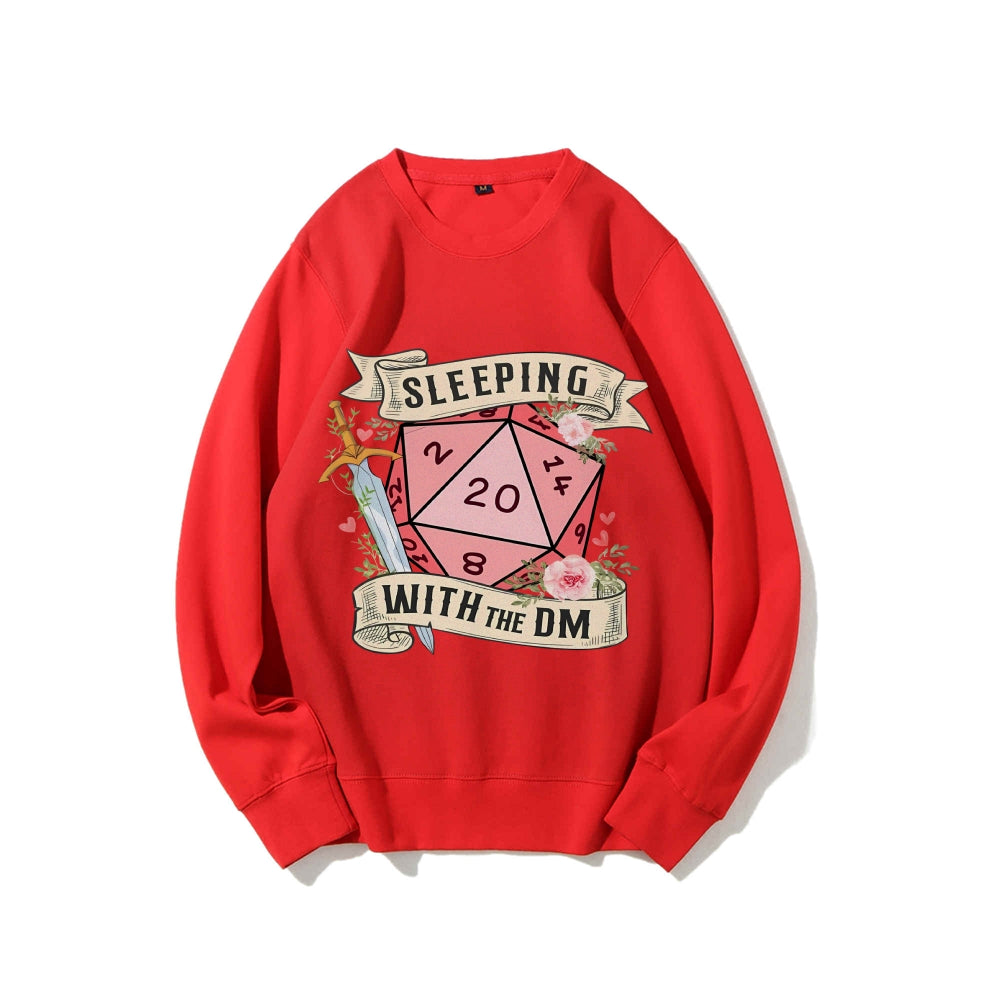 Casual Crewneck Sweatshirt Sleeping With The Dm