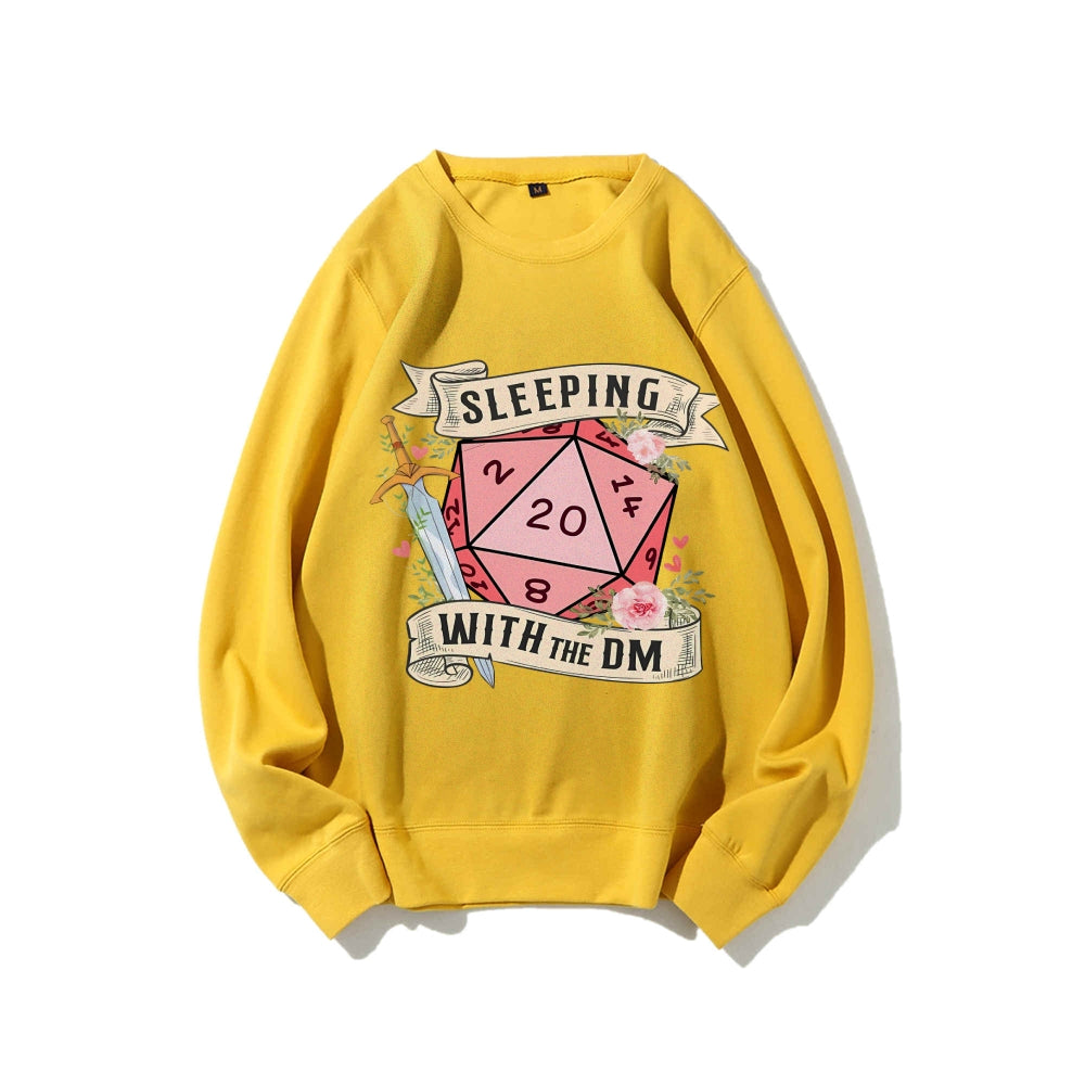 Casual Crewneck Sweatshirt Sleeping With The Dm