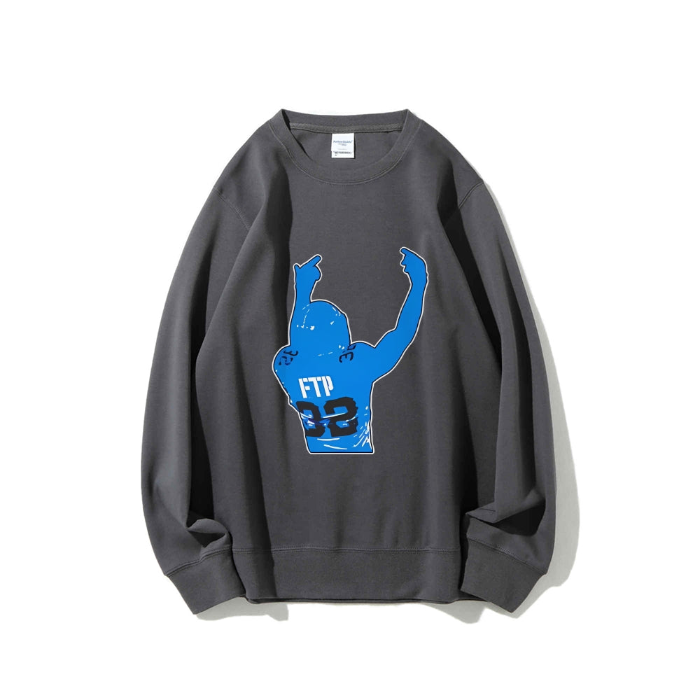 Casual Crewneck Sweatshirt Rugby Lions