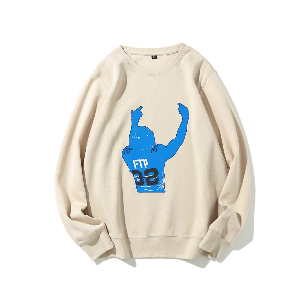 Casual Crewneck Sweatshirt Rugby Lions