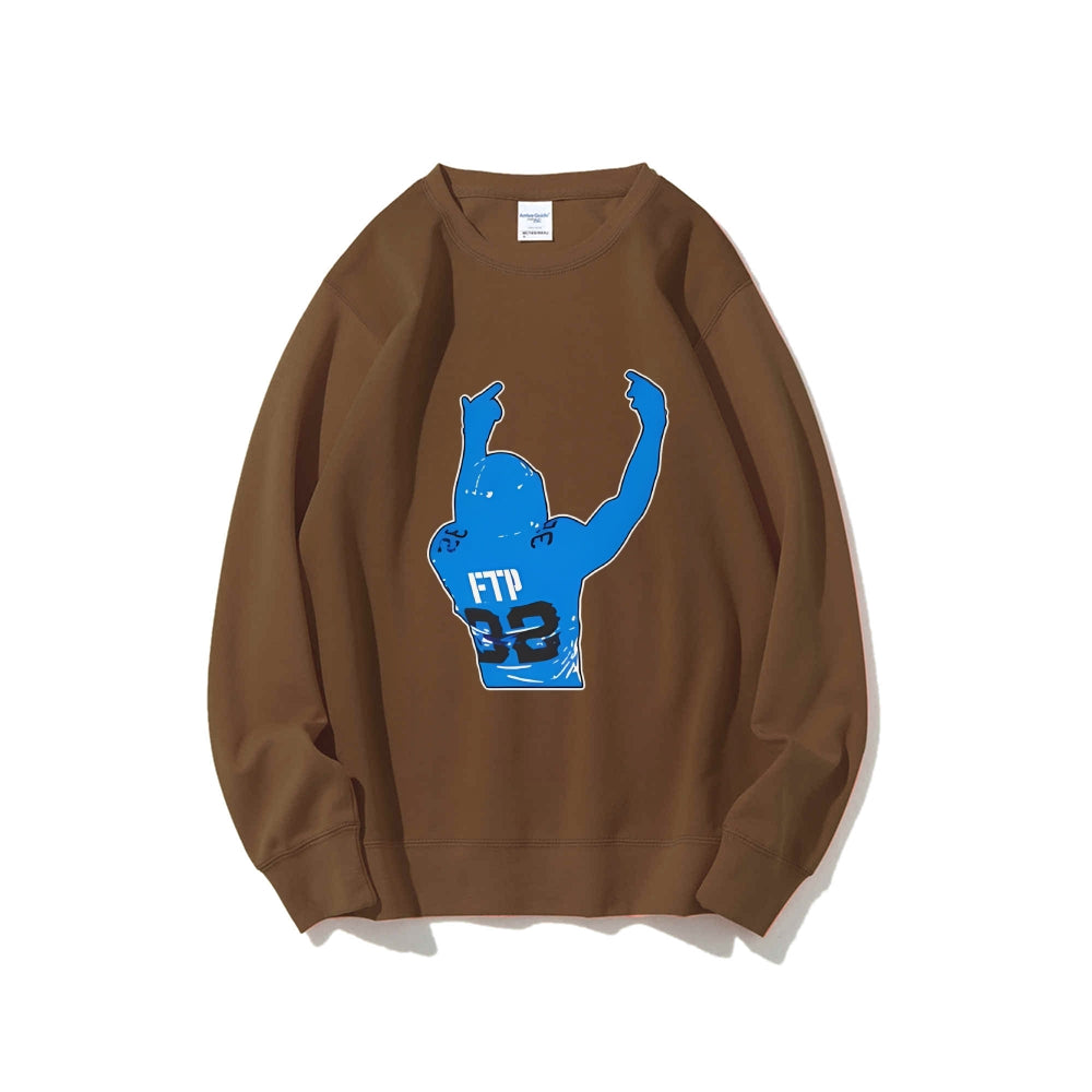 Casual Crewneck Sweatshirt Rugby Lions