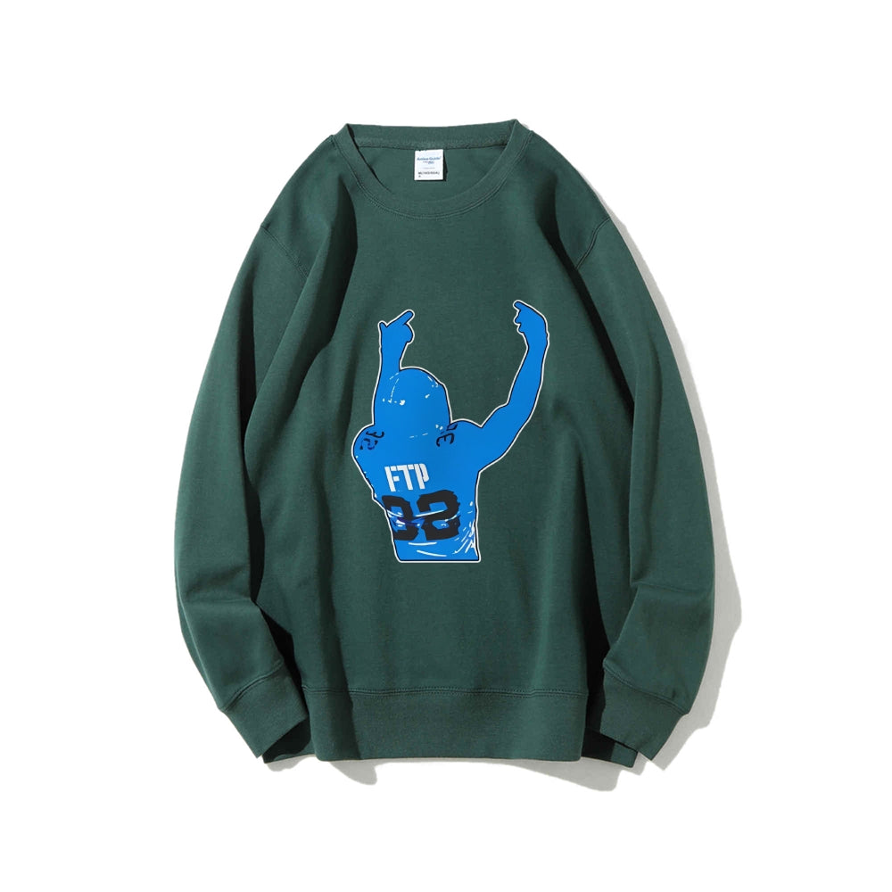 Casual Crewneck Sweatshirt Rugby Lions