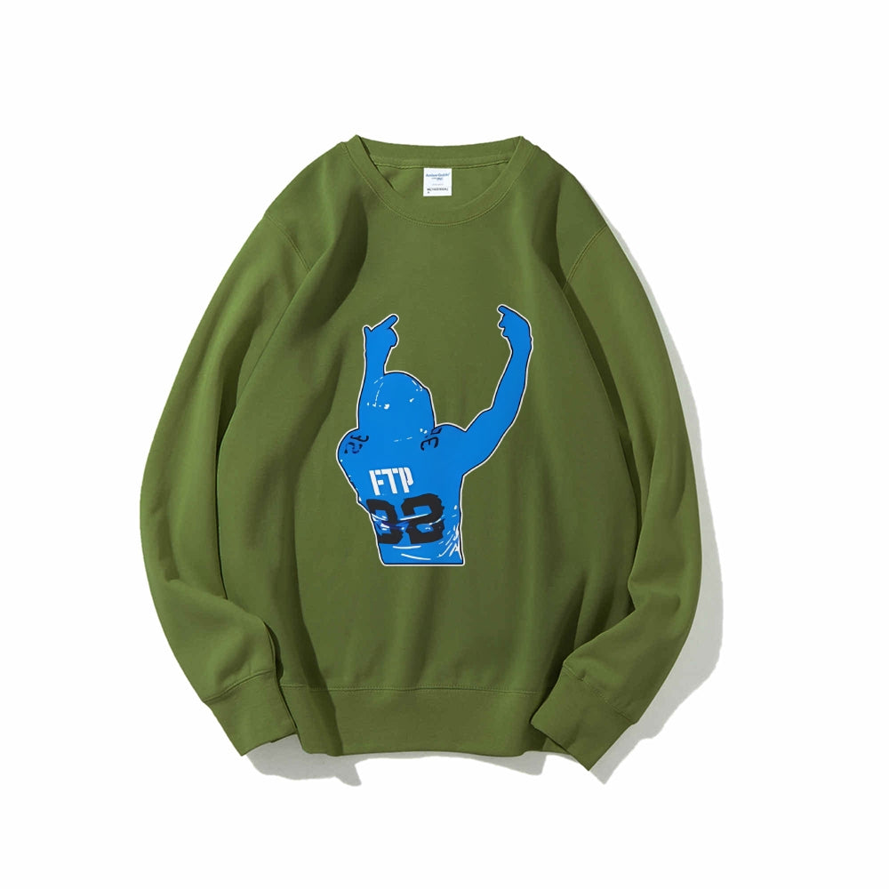 Casual Crewneck Sweatshirt Rugby Lions