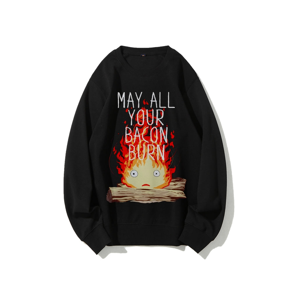 Casual Crewneck Sweatshirt Howl's Moving Castle