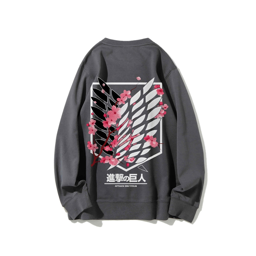 Attack on Titan Cotton Unisex Round Neck Anime Sweatshirt