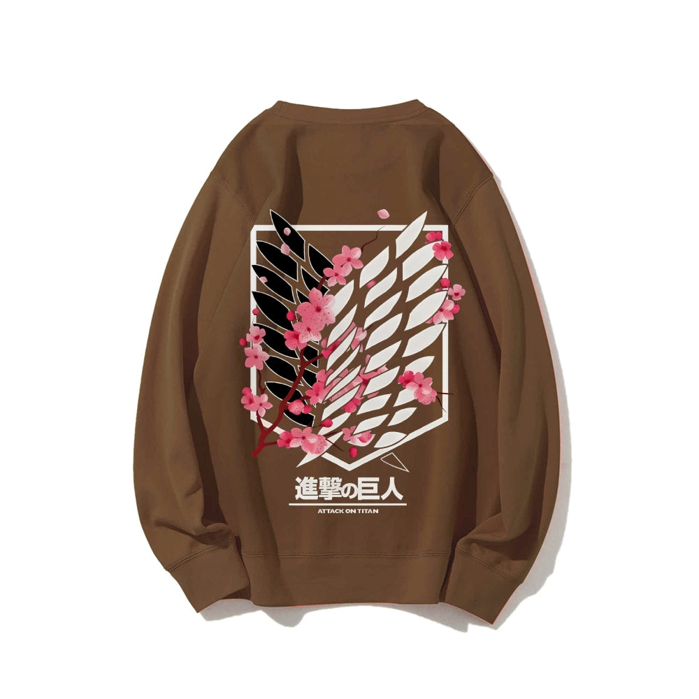 Attack on Titan Cotton Unisex Round Neck Anime Sweatshirt