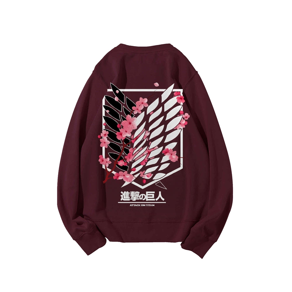 Attack on Titan Cotton Unisex Round Neck Anime Sweatshirt