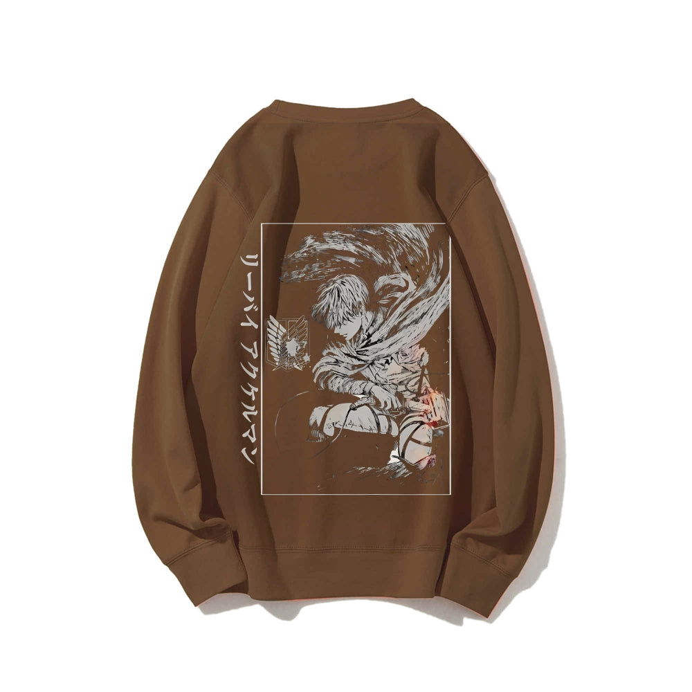 Attack on Titan Cotton Unisex Round Neck Anime Sweatshirt
