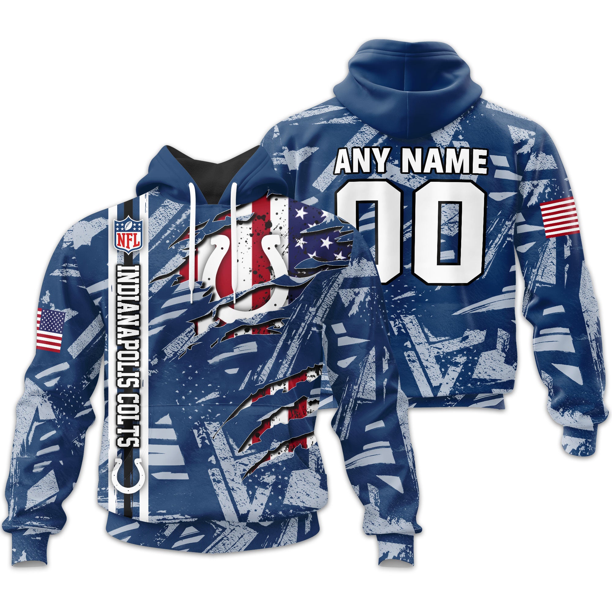 Indianapolis Colts | Personalized Hoodie Crack On Grunge