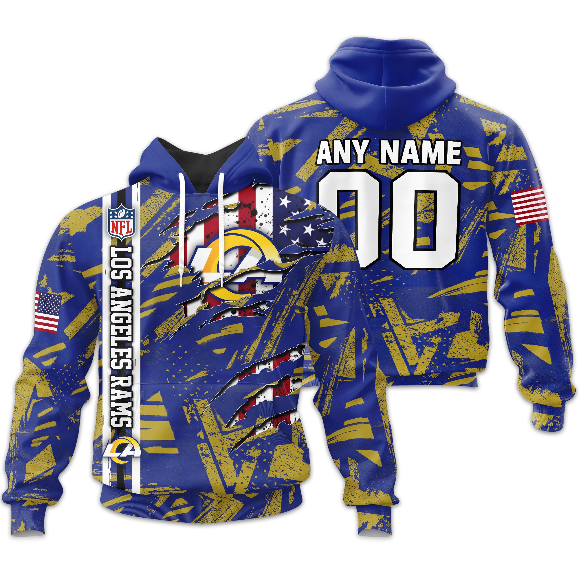 Los Angeles Rams | Personalized Hoodie Crack On Grunge