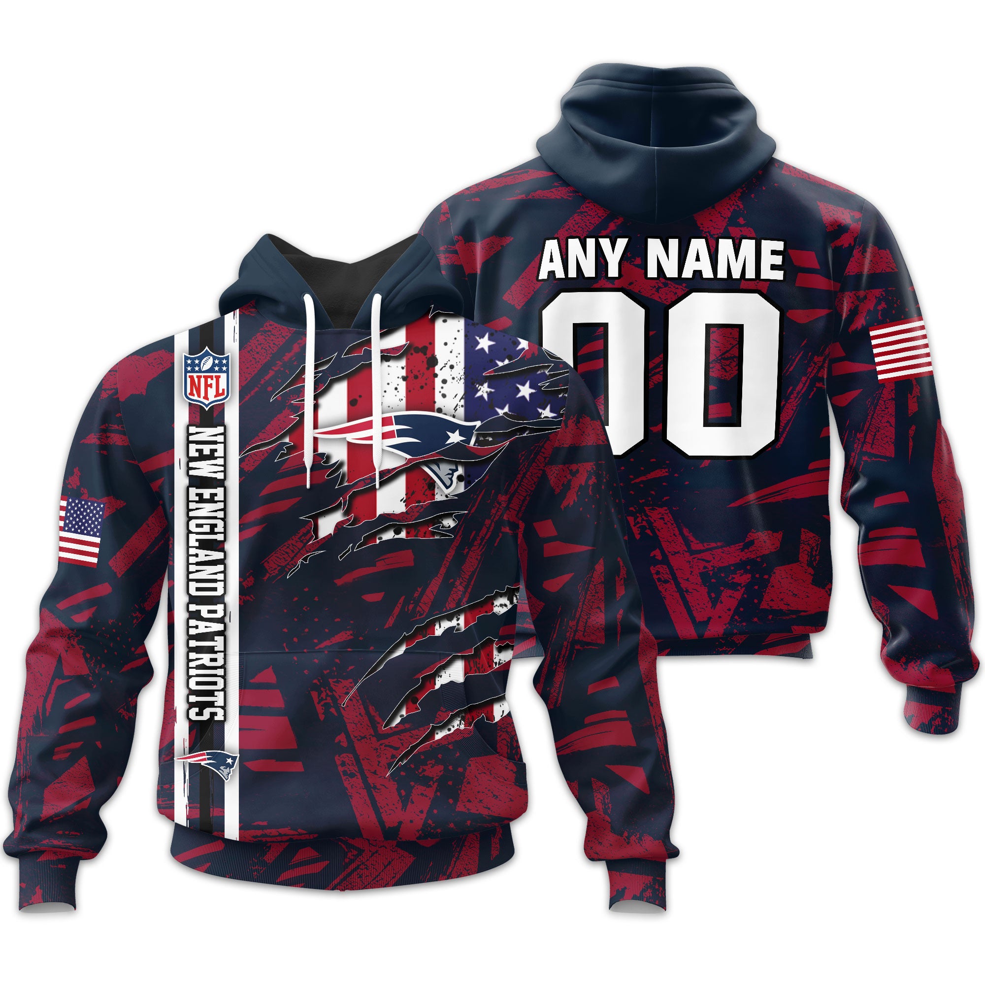 New England Patriots | Personalized Hoodie Crack On Grunge