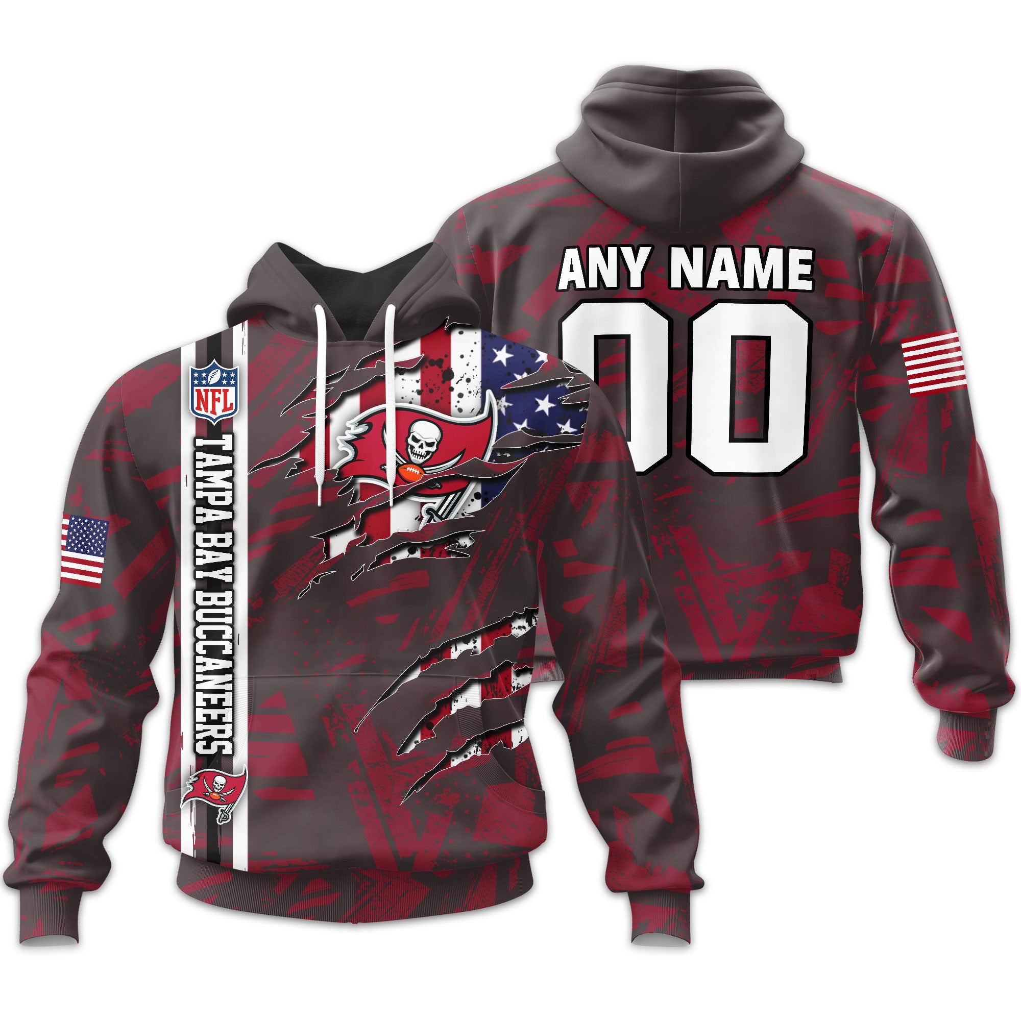 Tampa Bay Buccaneers | Personalized Hoodie Crack On Grunge
