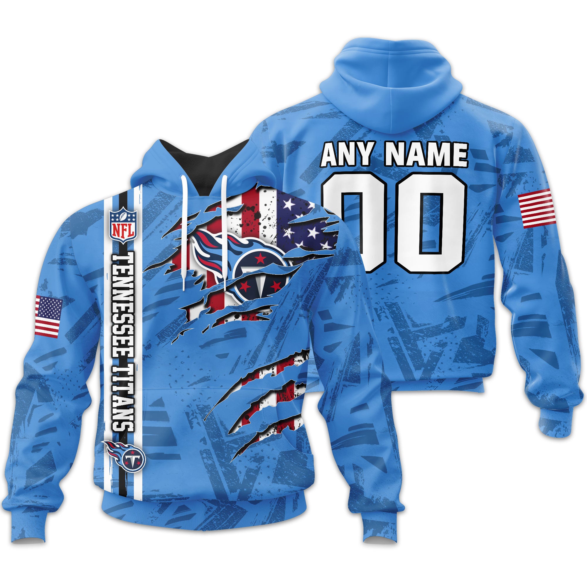 Tennessee Titans | Personalized Hoodie Crack On Grunge