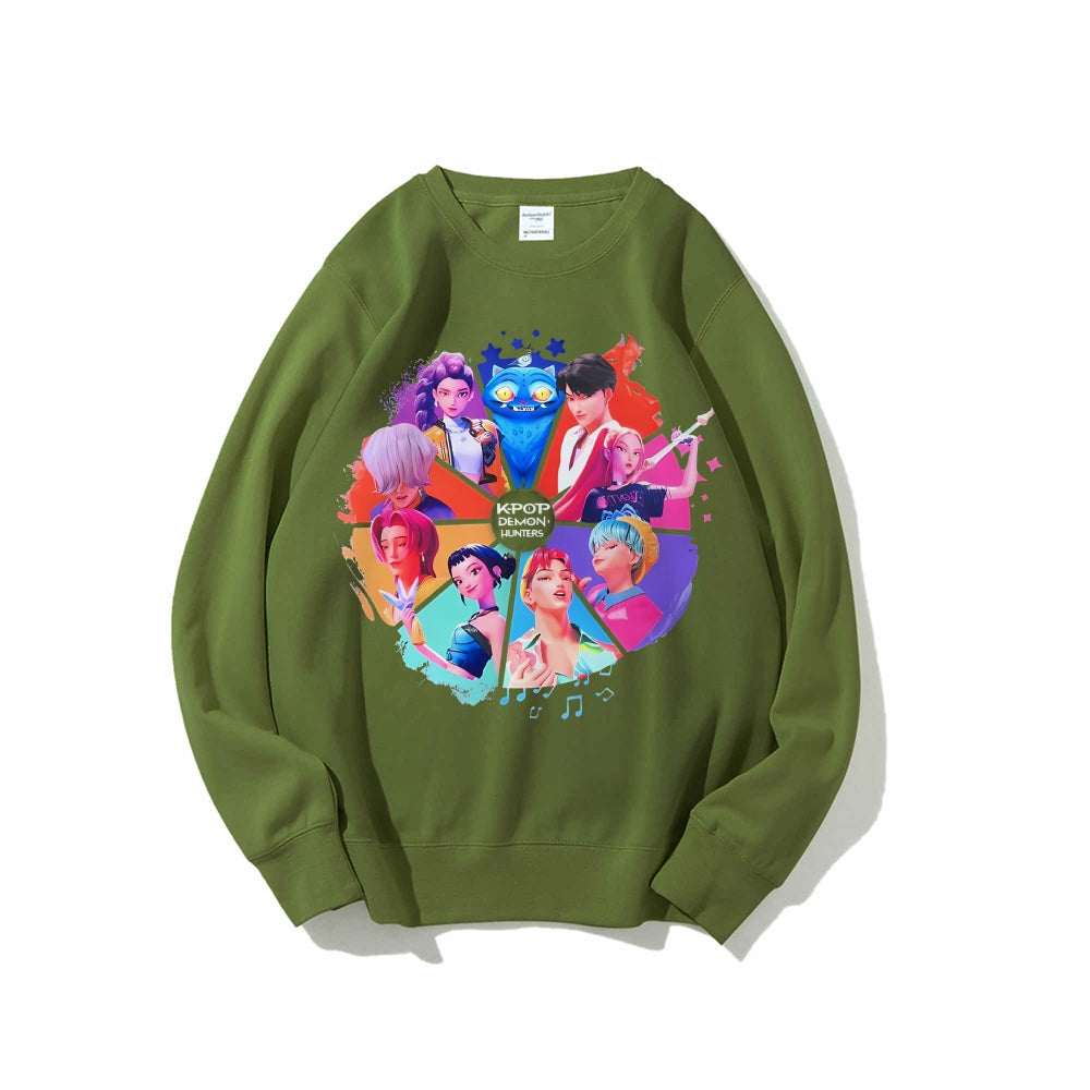 Casual Crewneck Sweatshirt Kpopdemonhunters