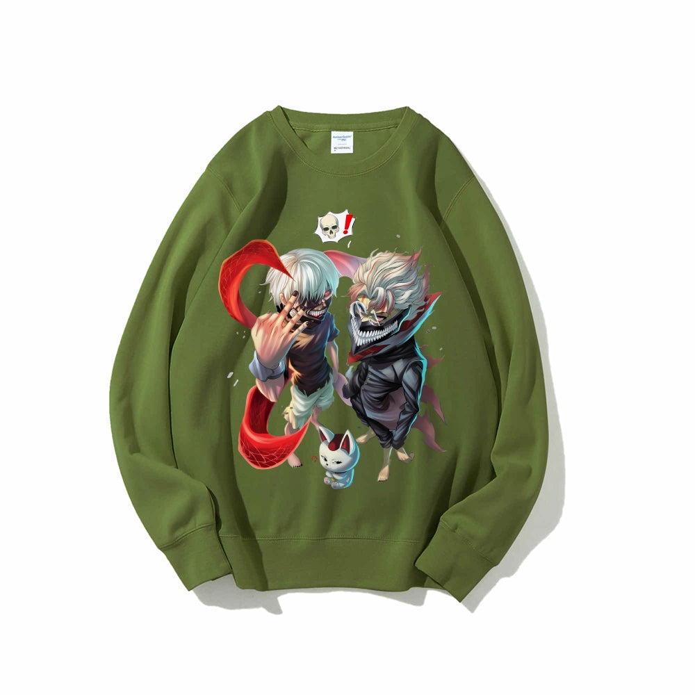 DandadanX Tokyo Ghoul Cotton Unisex Crewneck Anime Sweatshirt