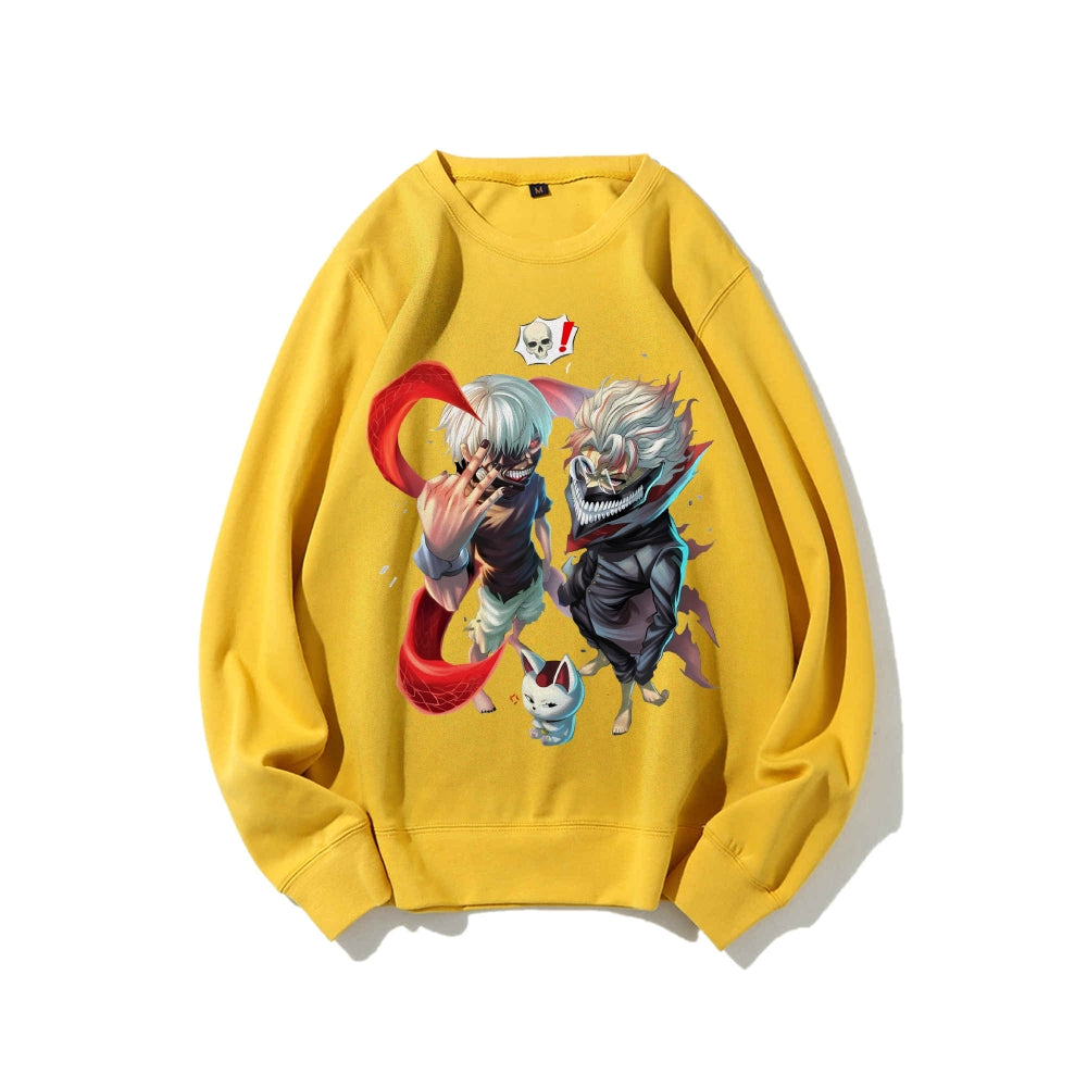 DandadanX Tokyo Ghoul Cotton Unisex Crewneck Anime Sweatshirt