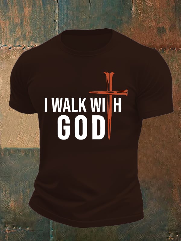 Men's I Walk With God Print T-Shirt