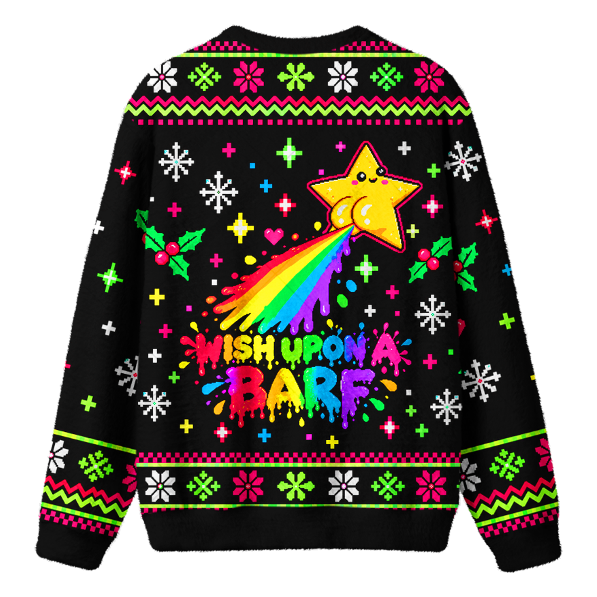 STAR BARF UGLY CHRISTMAS SWEATSHIRT — image 2