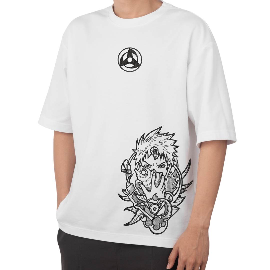 Naruto Obito Embroidered Embroidered T-Shirt