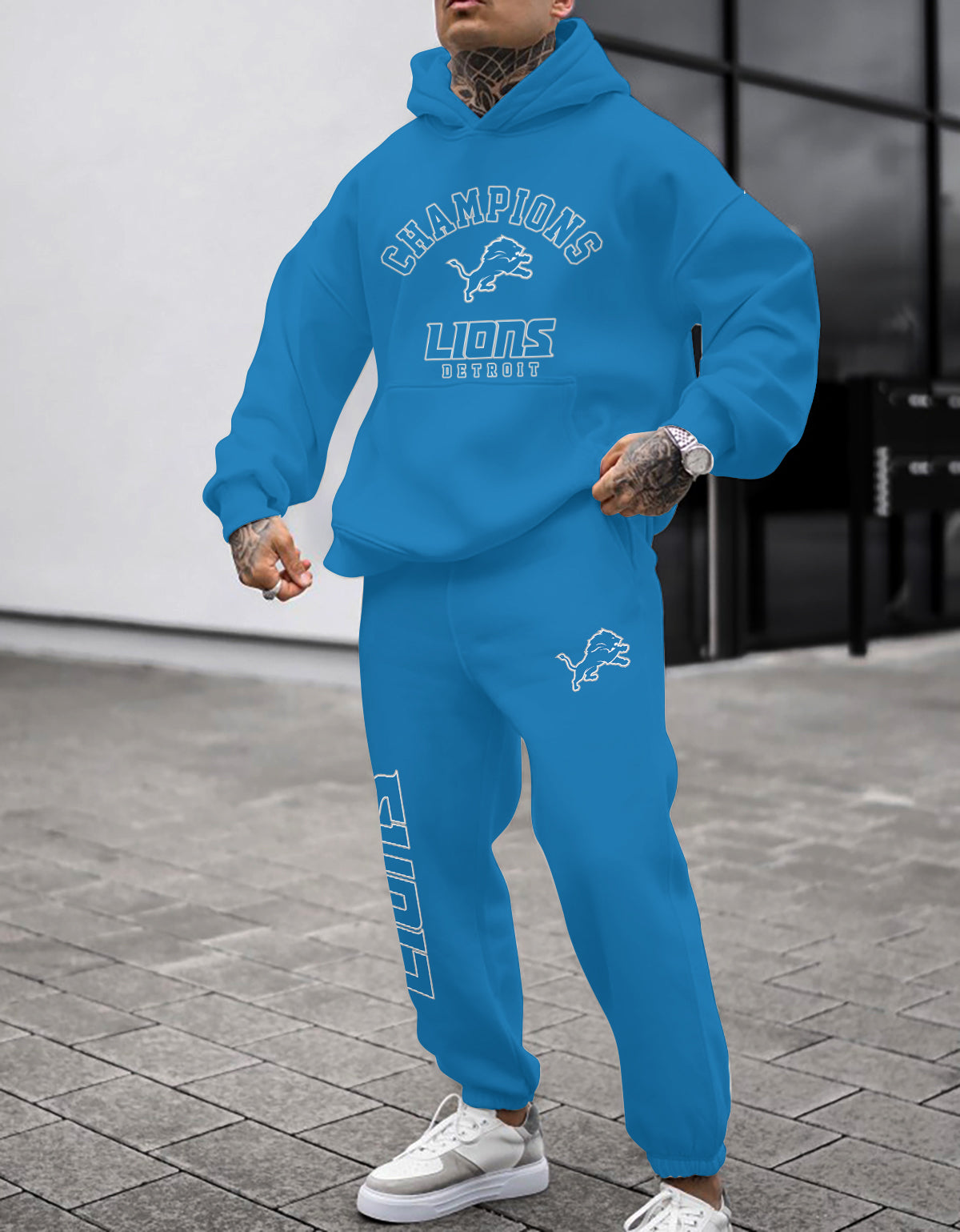 Detroit Lions 3D Printed Pullover Hoodie And Sweatpant 2pcs Tracksuits