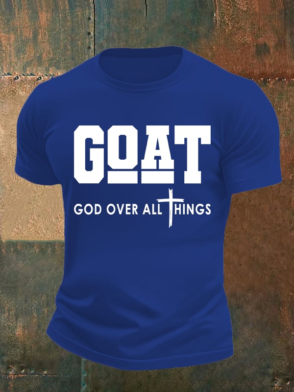 Men's GOD OVER ALL THINGS printed T-shirt