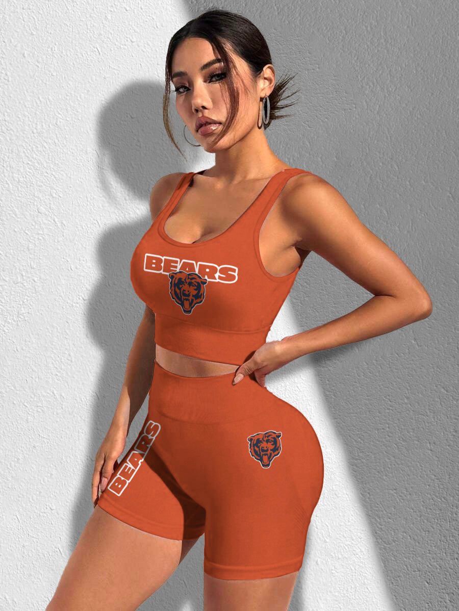 Chicago Bears Sports Bra & Shorts Gym Set