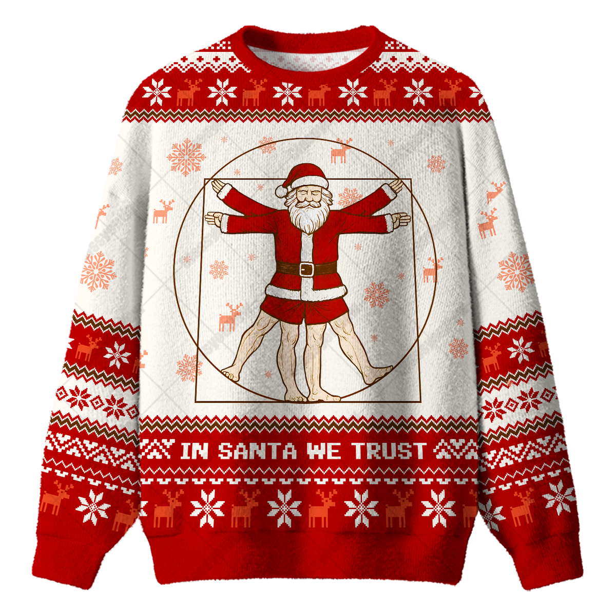 IN SANTA WE TRUST UGLY CHRISTMAS SWEATSHIRT — image 1