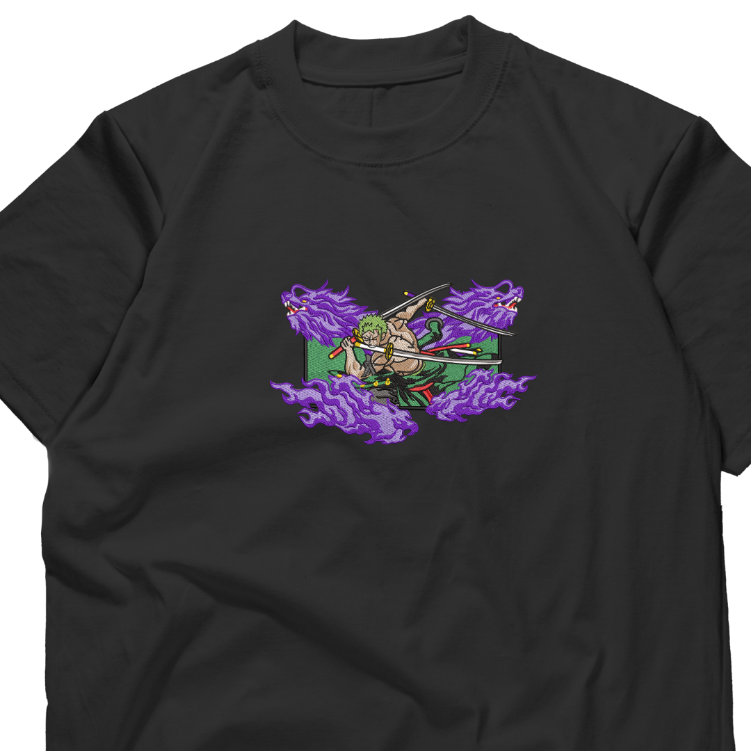 Roronoa Zoro arc wano - One Piece Embroidered T-shirt