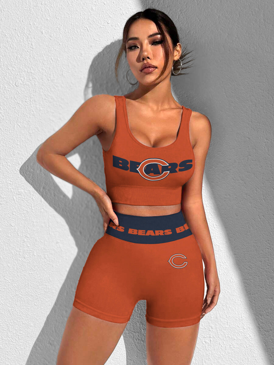 Chicago Bears Sports Bra & Shorts Gym Set