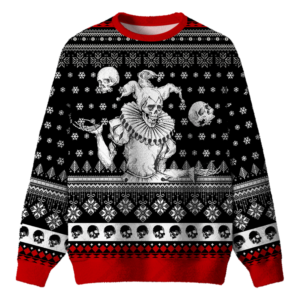 CLOWN SKELETON UGLY CHRISTMAS SWEATSHIRT — image 1