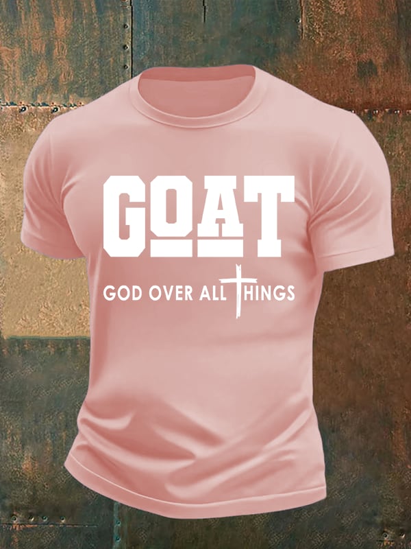 Men's GOD OVER ALL THINGS printed T-shirt