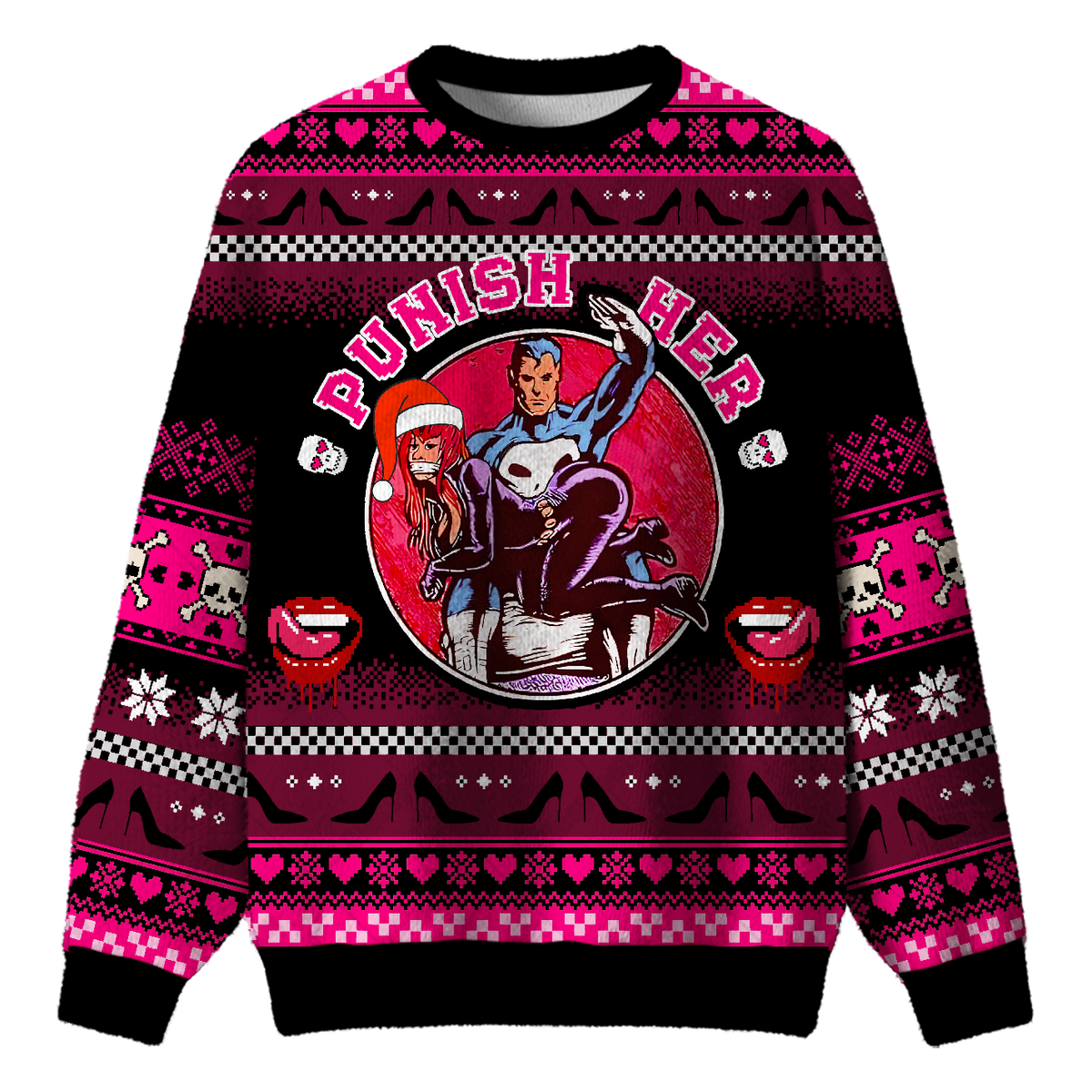 PUNISH HER UGLY CHRISTMAS SWEATSHIRT — image 1