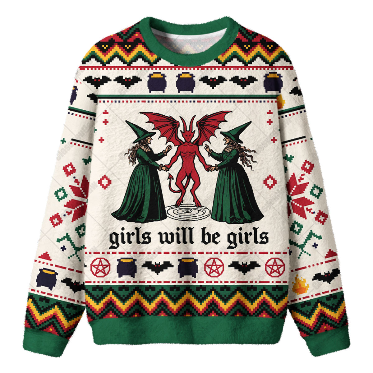 WITCH RITUAL UGLY CHRISTMAS SWEATSHIRT — image 1