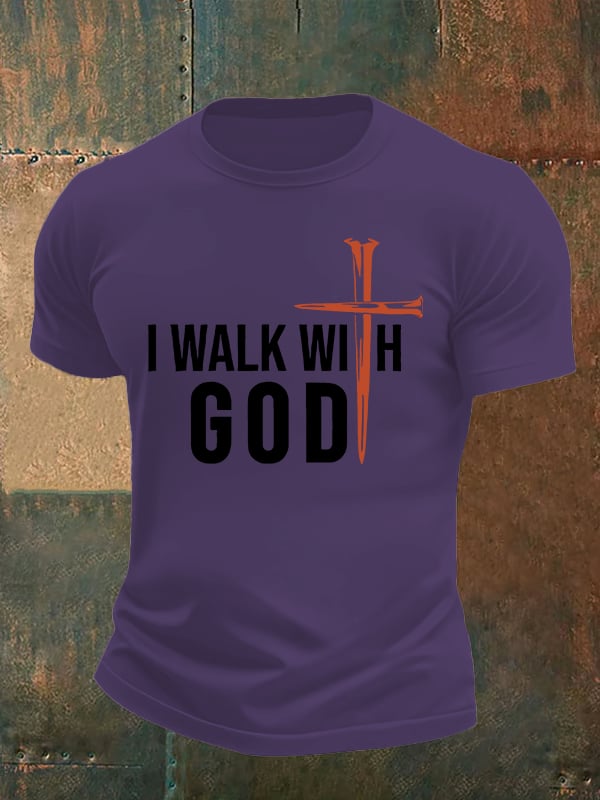 Men's I Walk With God Print T-Shirt