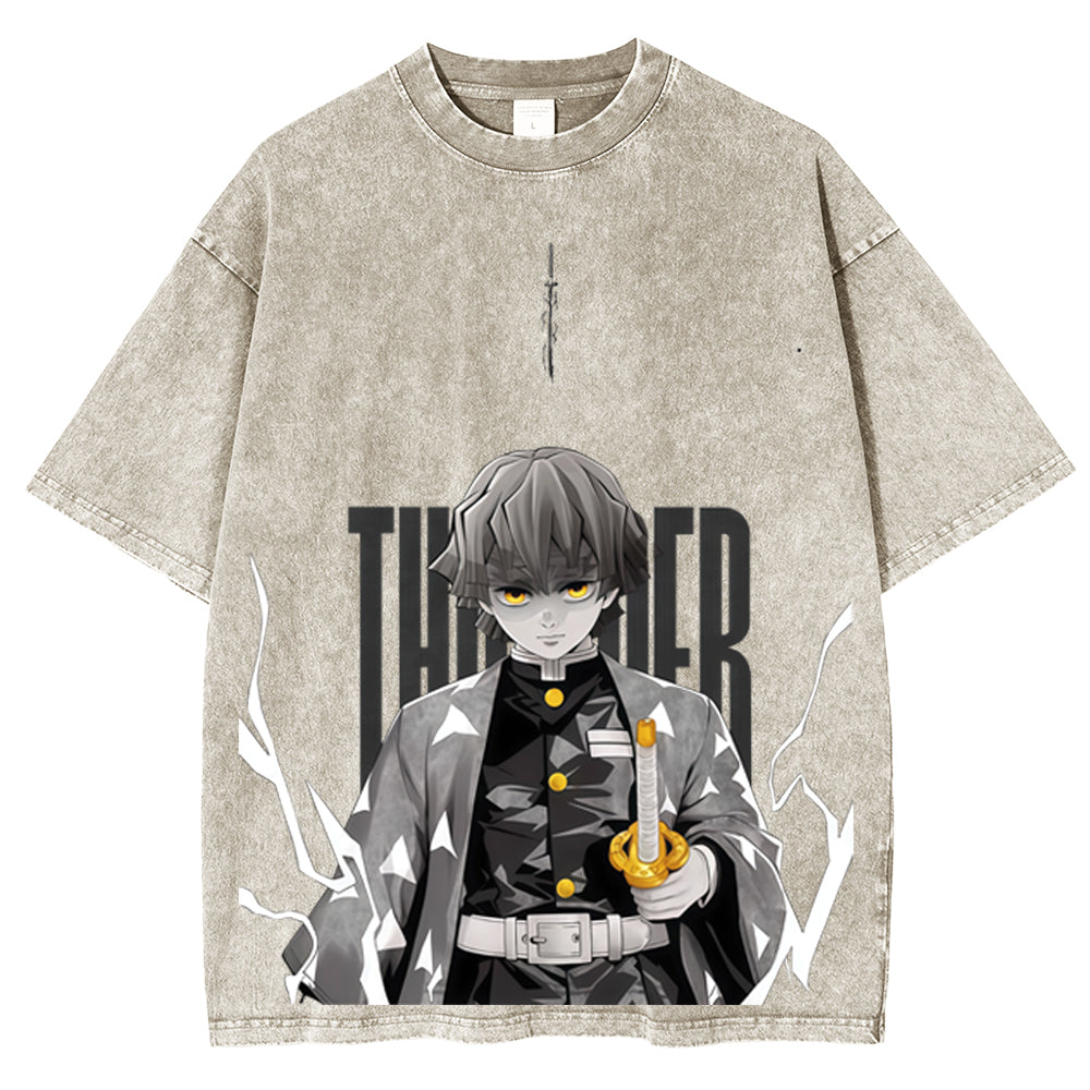 Zenitsu Demon Slayer Unisex Washed T-Shirt