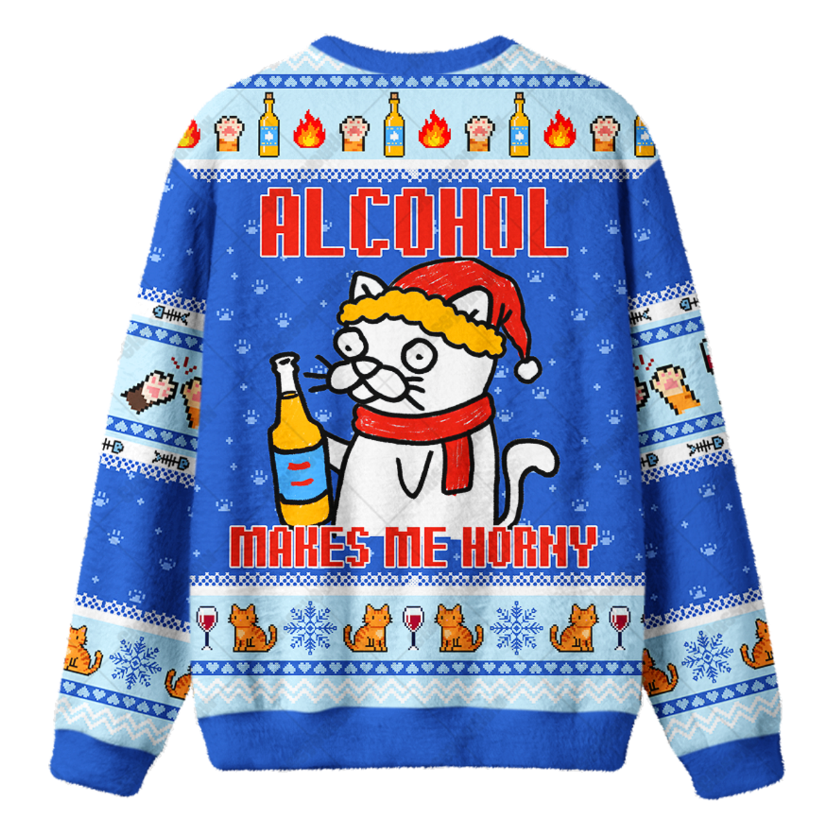 ALCOHOL MAKES ME HORNY UGLY CHRISTMAS SWEATSHIRT — image 2