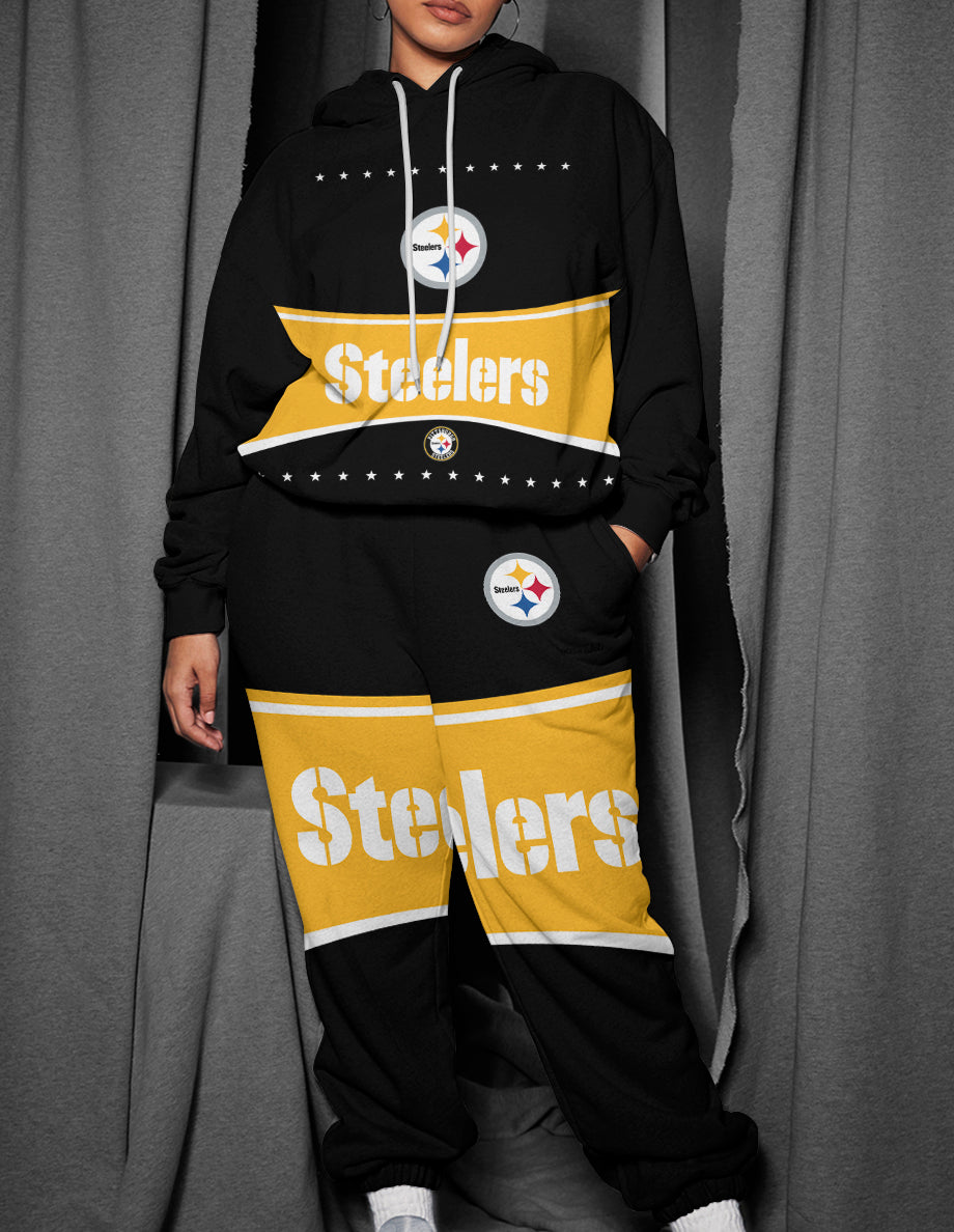 Pittsburgh Steelers 3D Printed Pullover Hoodie And Sweatpant 2pcs Tracksuits