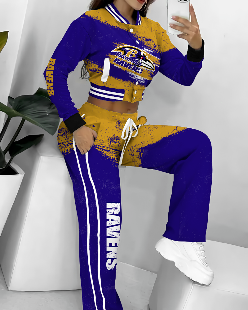 Baltimore Ravens 3D Printed Varsity Jacket Set