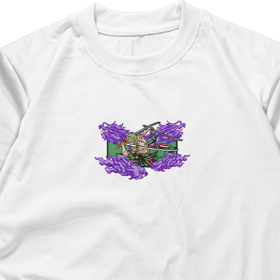 Roronoa Zoro arc wano - One Piece Embroidered T-shirt