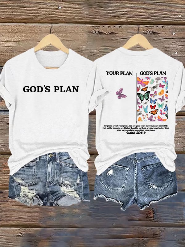 Women's your-plan-and-god's-plan Printed T-shirt