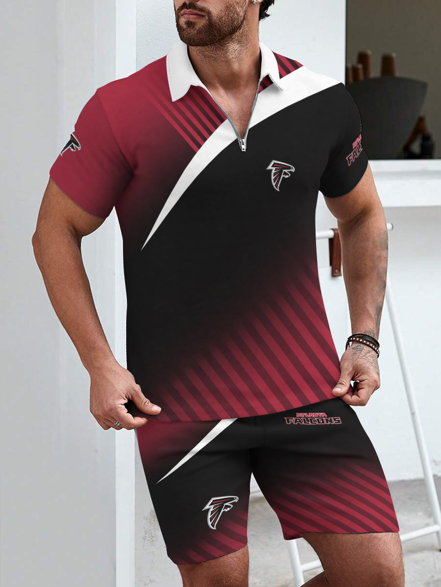 Atlanta Falcons Limited Edition ZIP Polo Shirt And Shorts Two-Piece Suits