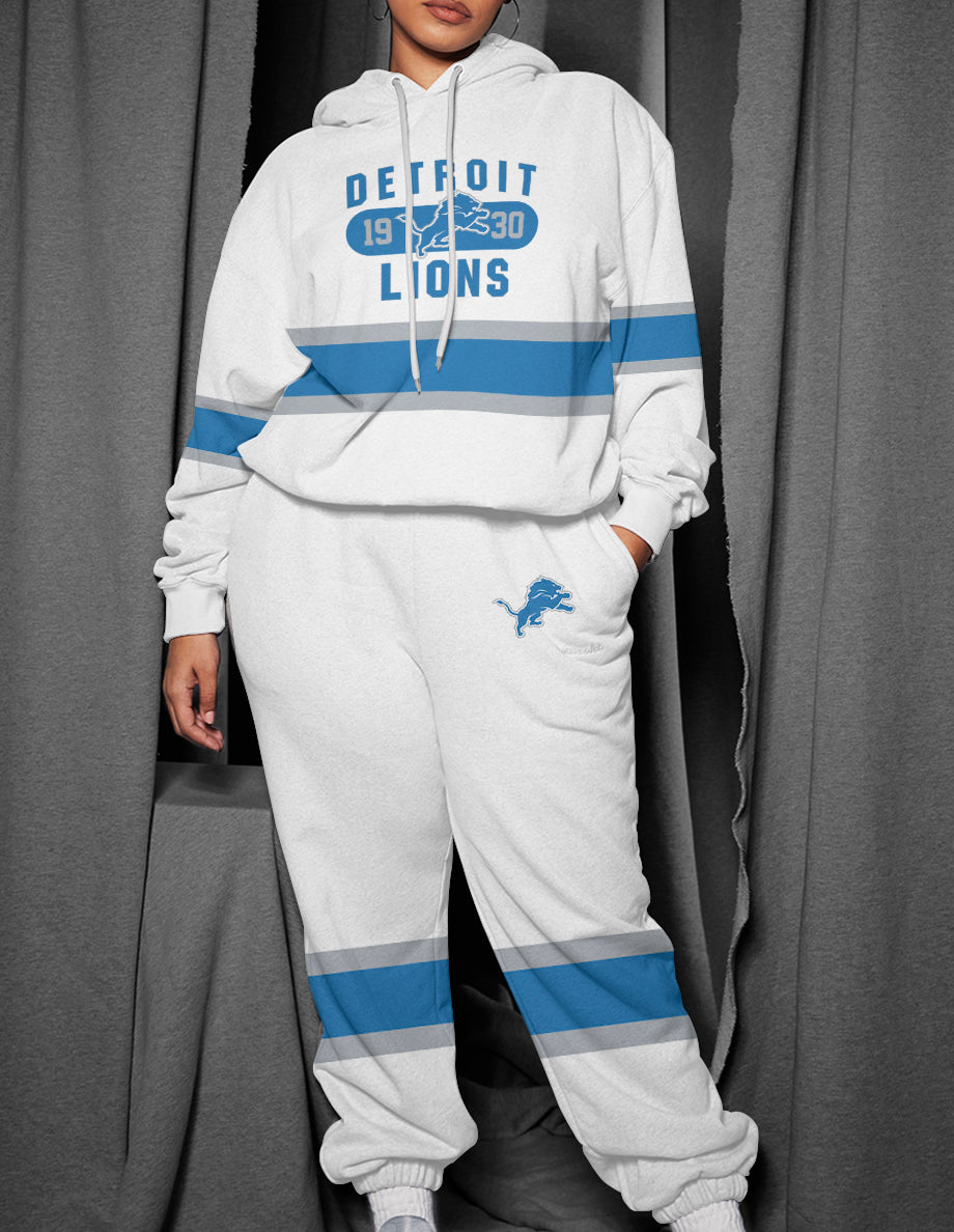 Detroit Lions 3D Printed Pullover Hoodie And Sweatpant 2pcs Tracksuits