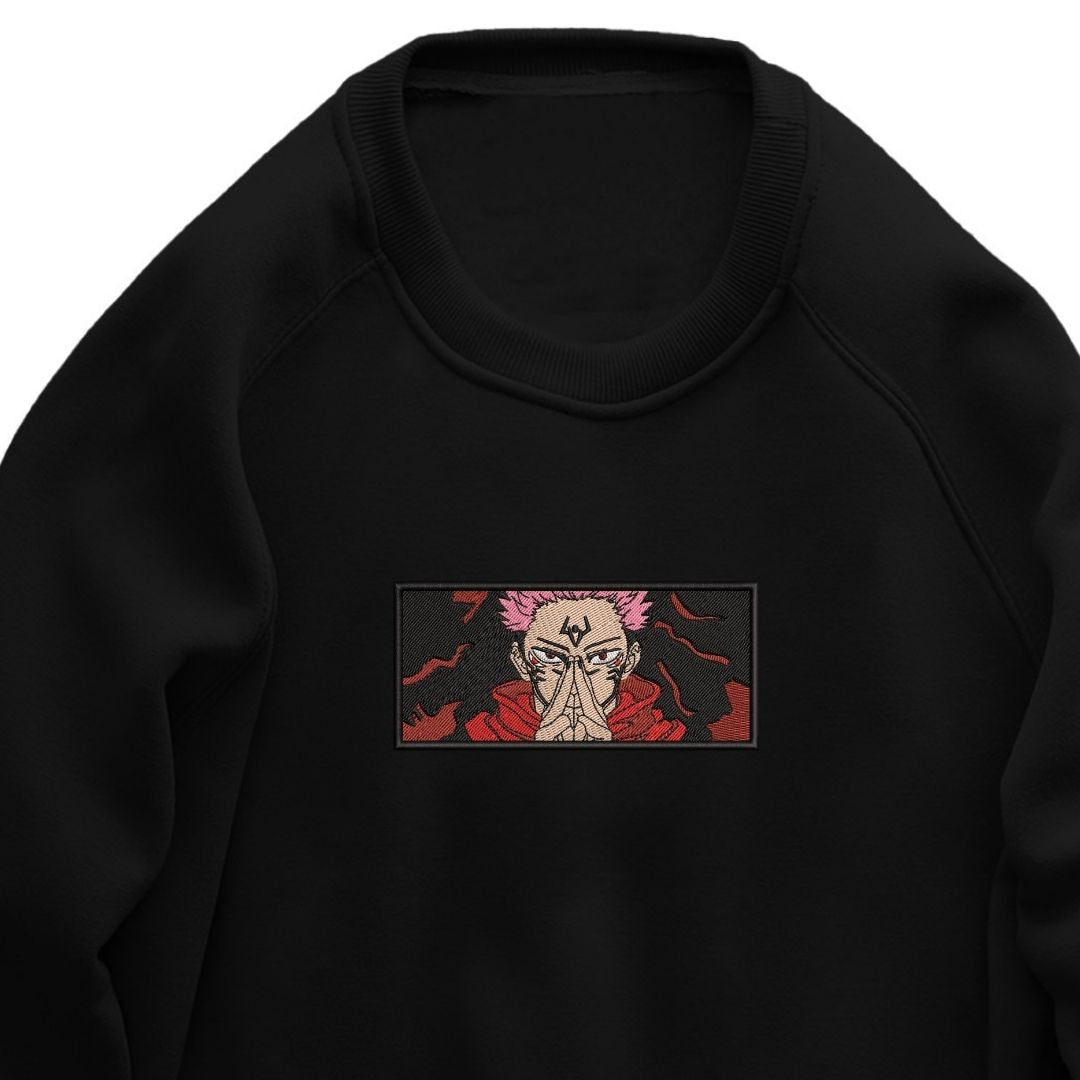 Sukuna Jujutsu Kaisen Embroidered Sweater