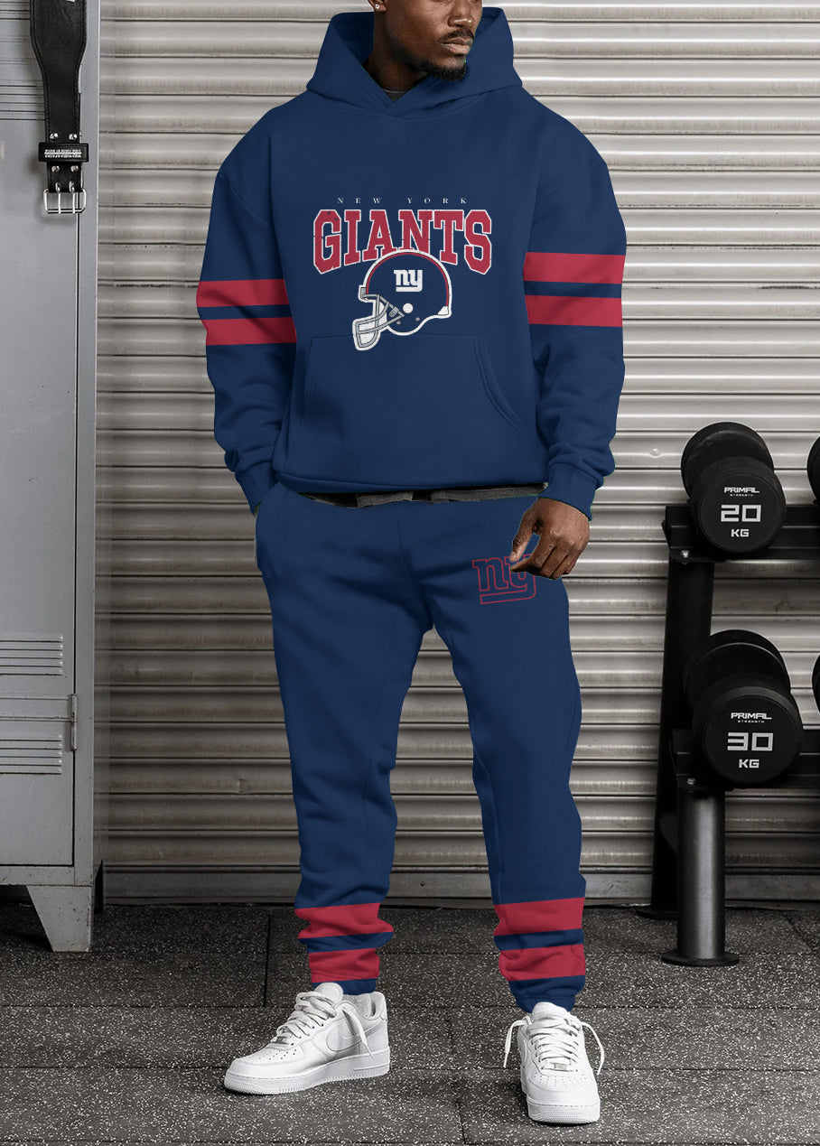 New York Giants 3D Printed Pullover Hoodie And Sweatpant 2pcs Tracksuits