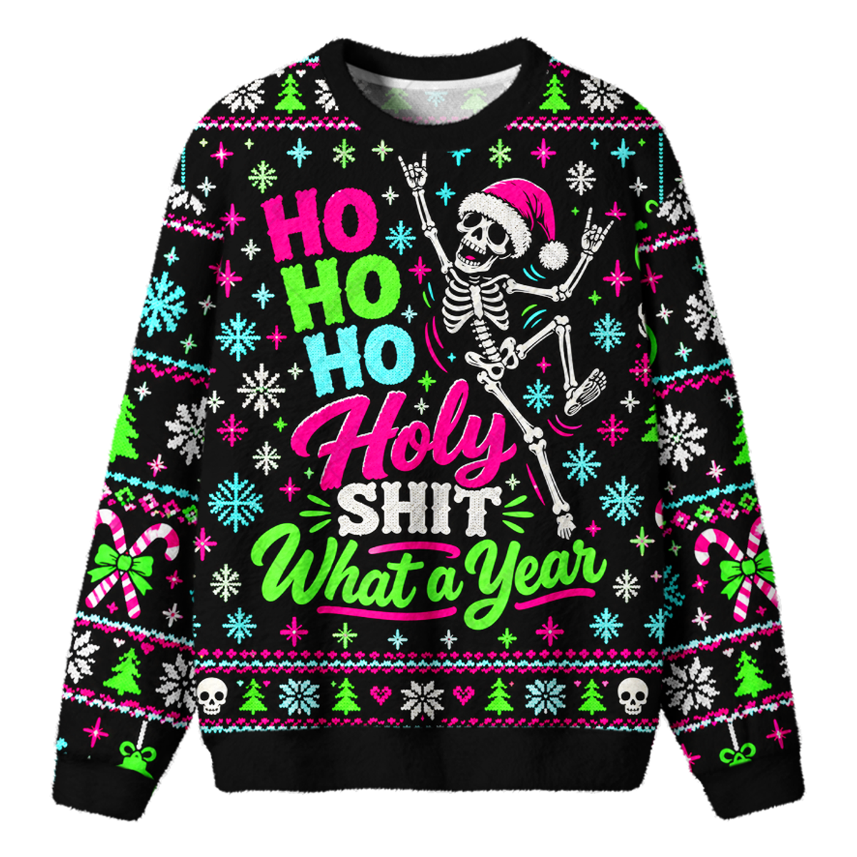 SKULL HOLIDAY UGLY CHRISTMAS SWEATSHIRT — image 1